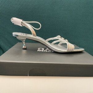 Madden NYC Silver Strappy Heels